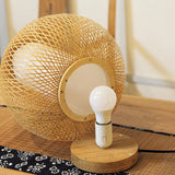 Load image into Gallery viewer, Traditional Bamboo Desk Lamp Weave Lampshade
