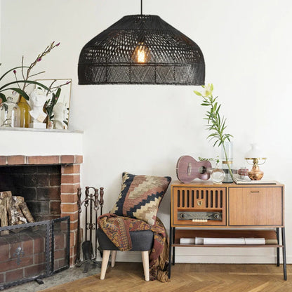 Natural Woven Lamp Shade Wicker Pendant Light-[Modern pendant lighting for bedroom and living space]-Demolights UK