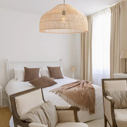 Natural Woven Lamp Shade Wicker Pendant Light