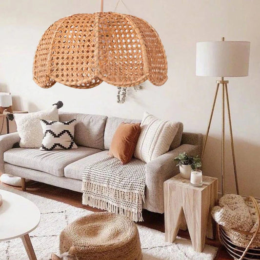 Vintage Handcraft Rattan Light Chandelier Lighting-[Modern pendant lighting for bedroom and living space]-Demolights UK