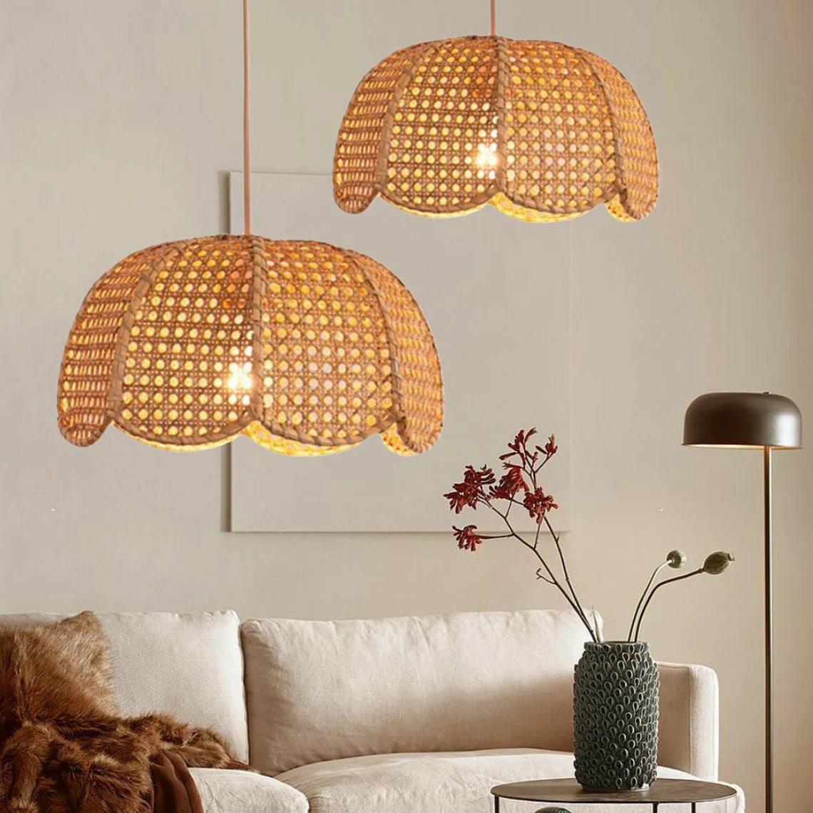 Vintage Handcraft Rattan Light Chandelier Lighting