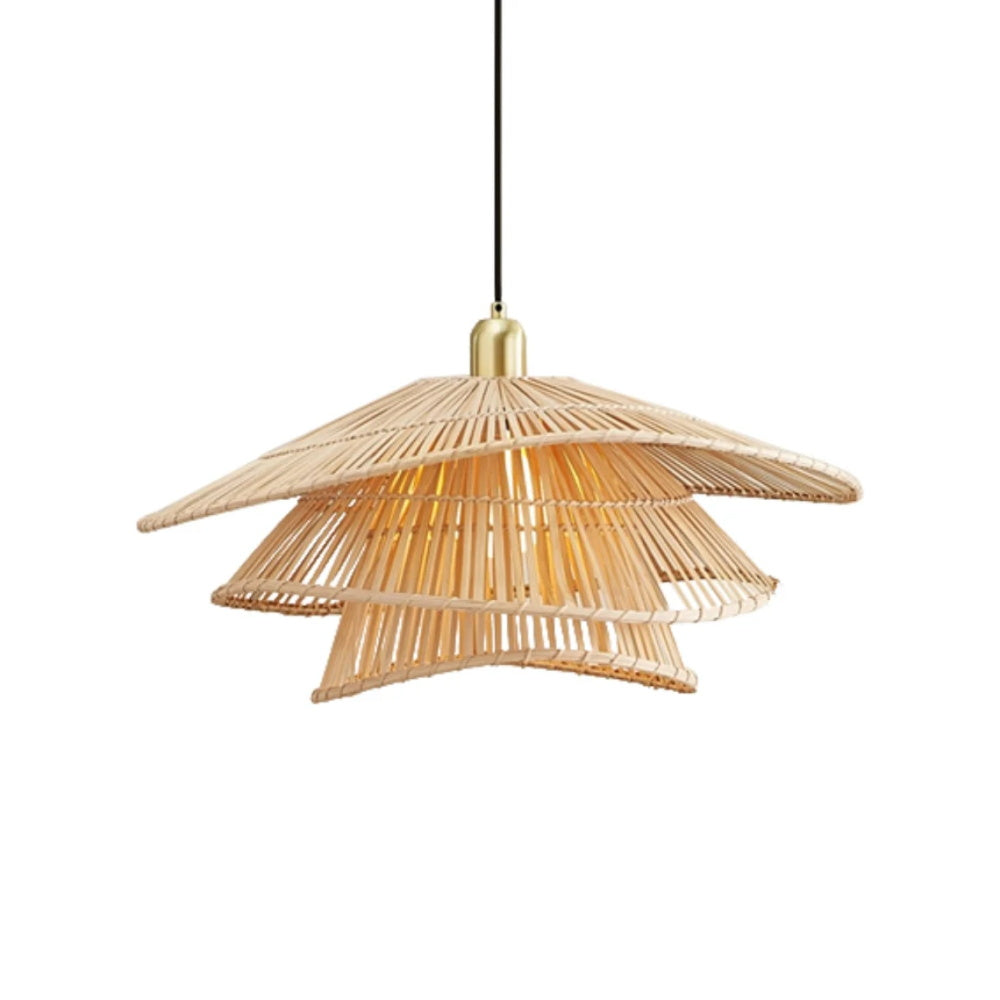 Bamboo Cloak Pendant Light Wicker Chandelier
