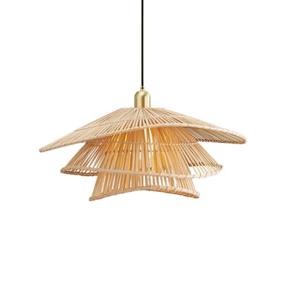 Bamboo Cloak Pendant Light Wicker Chandelier