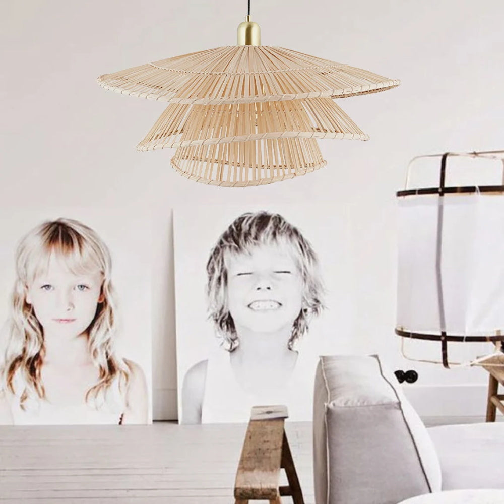 Bamboo Cloak Pendant Light Wicker Chandelier