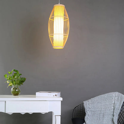 Southeastern Wabi Sabi Art Ceiling Light Weave Bamboo Pendant Lamp