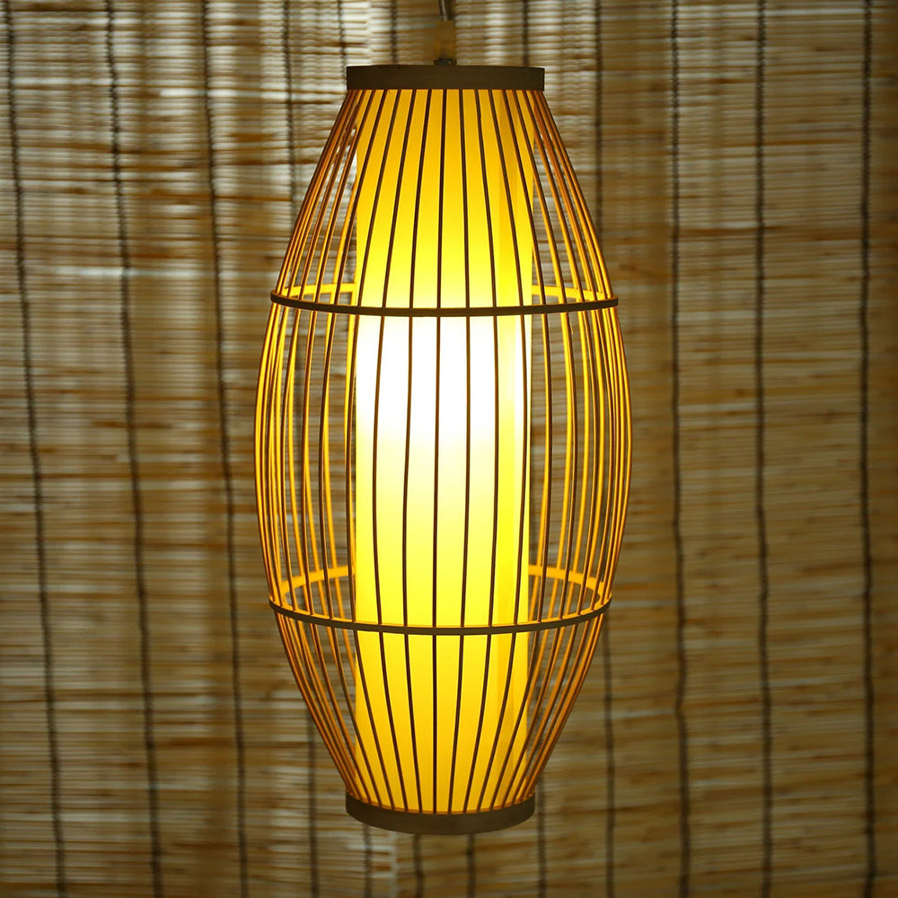 Southeastern Wabi Sabi Art Ceiling Light Weave Bamboo Pendant Lamp