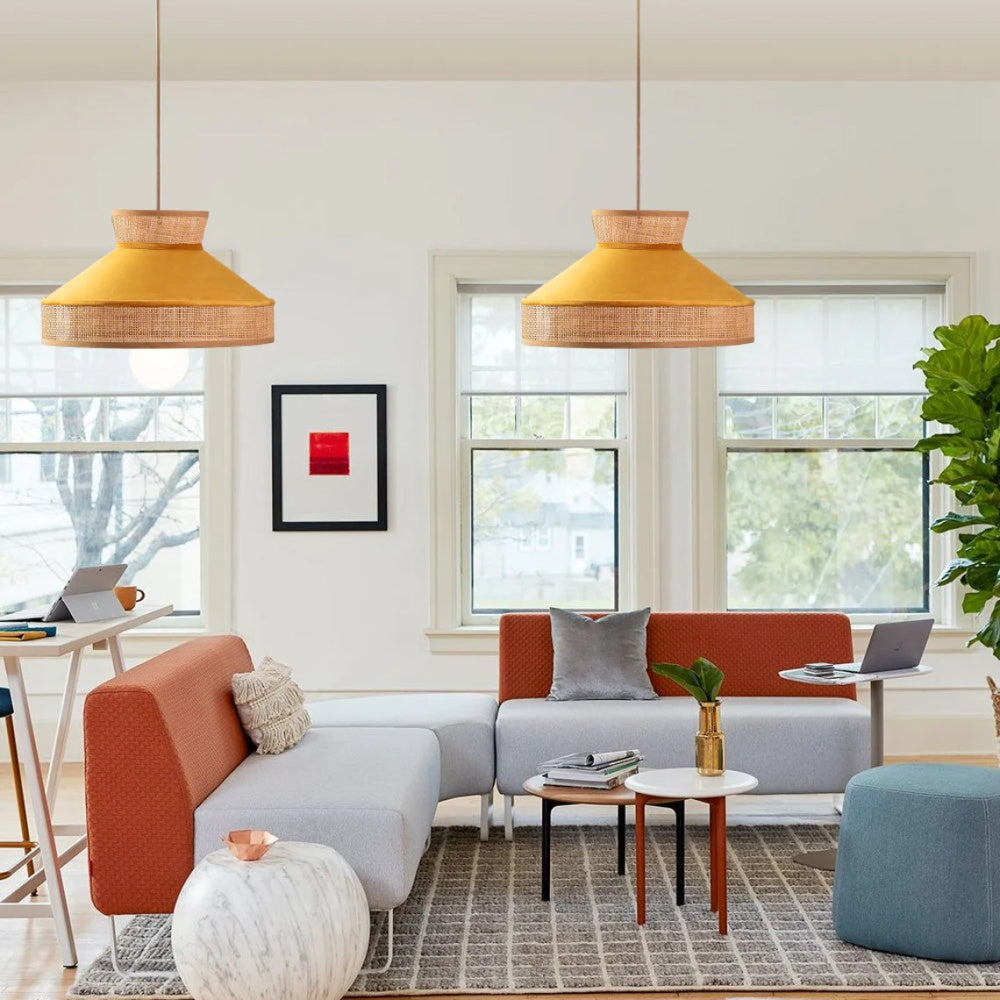 Nordic Pendant Light Drum Fabric Lamp fixtures