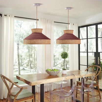 Nordic Pendant Light Drum Fabric Lamp fixtures