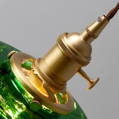 Green Ripple Glass Hanging Light Fixture