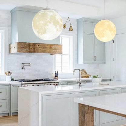 Creative 3D Printed Moon Pendant Lamp For Bedroom Home Decoration