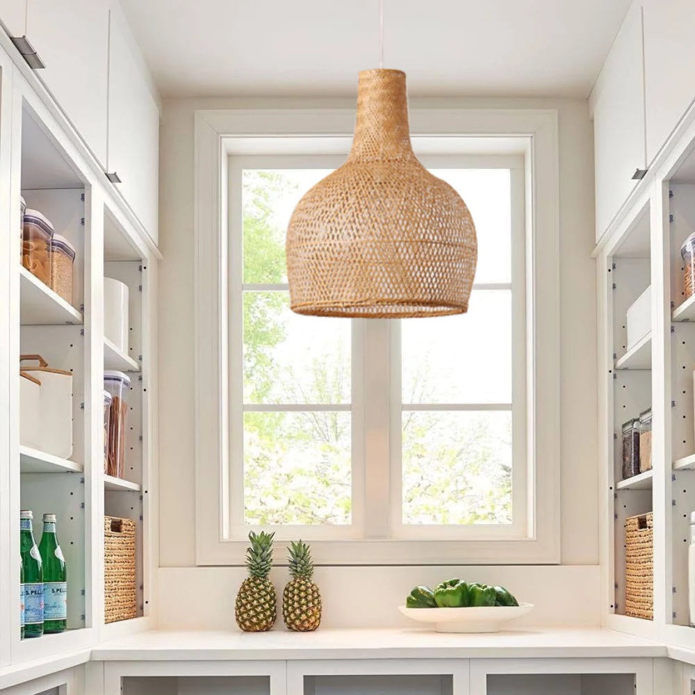 Coastal Pendant Lighting Bamboo Woven Hanging Lamp