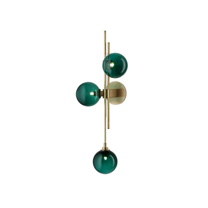 Green/Clear Glass Globe Wall Sconce Lamp Minimalist