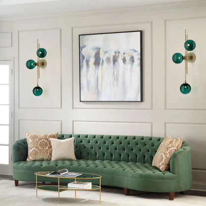 Green/Clear Glass Globe Wall Sconce Lamp Minimalist