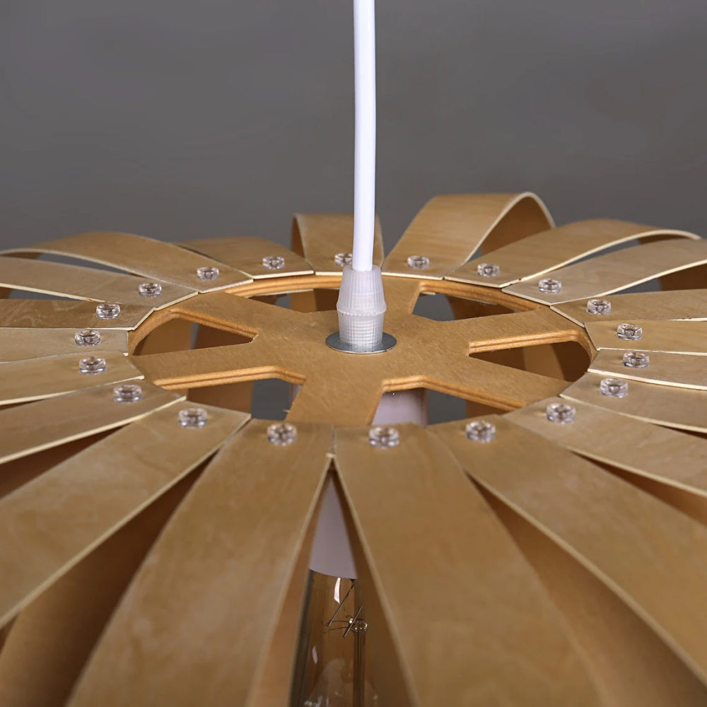 Bamboo Wicker Pumpkin Shade Pendant Light