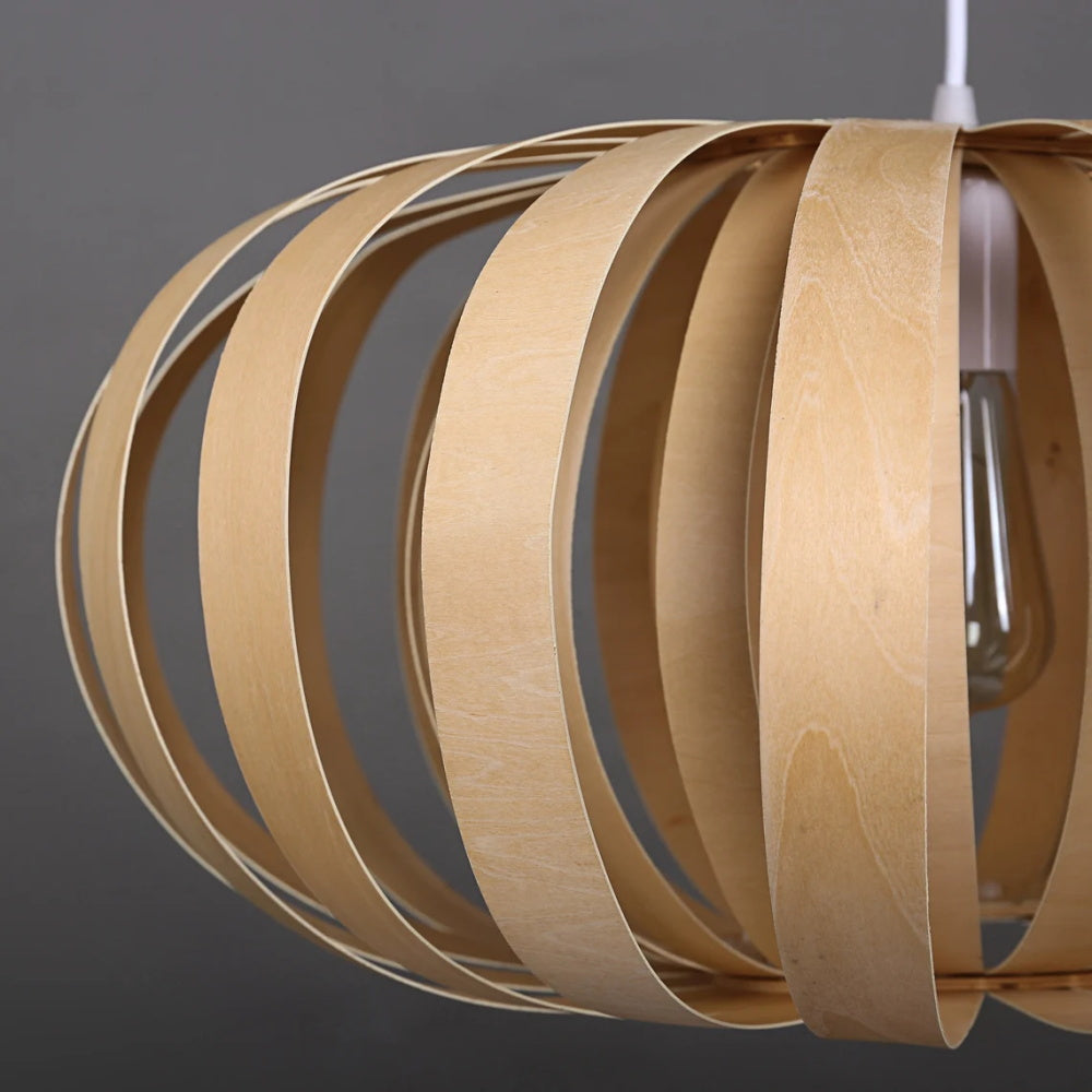 Bamboo Wicker Pumpkin Shade Pendant Light