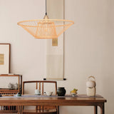 Load image into Gallery viewer, Bamboo Hand-Made Ceiling Lamp with Saucer Shade Modern