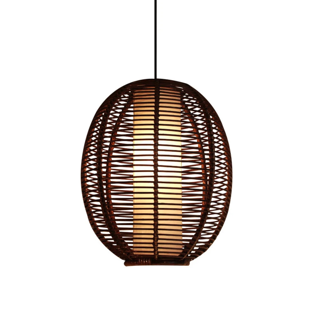 Brown Basket Bamboo Ceiling Lamp for Living Room