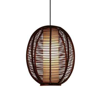 Brown Basket Bamboo Ceiling Lamp for Living Room