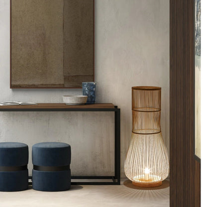 Bamboo Fish Trap Standing Light Floor Lamp