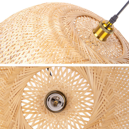 Natural Bamboo Hand-Woven Pendant Light