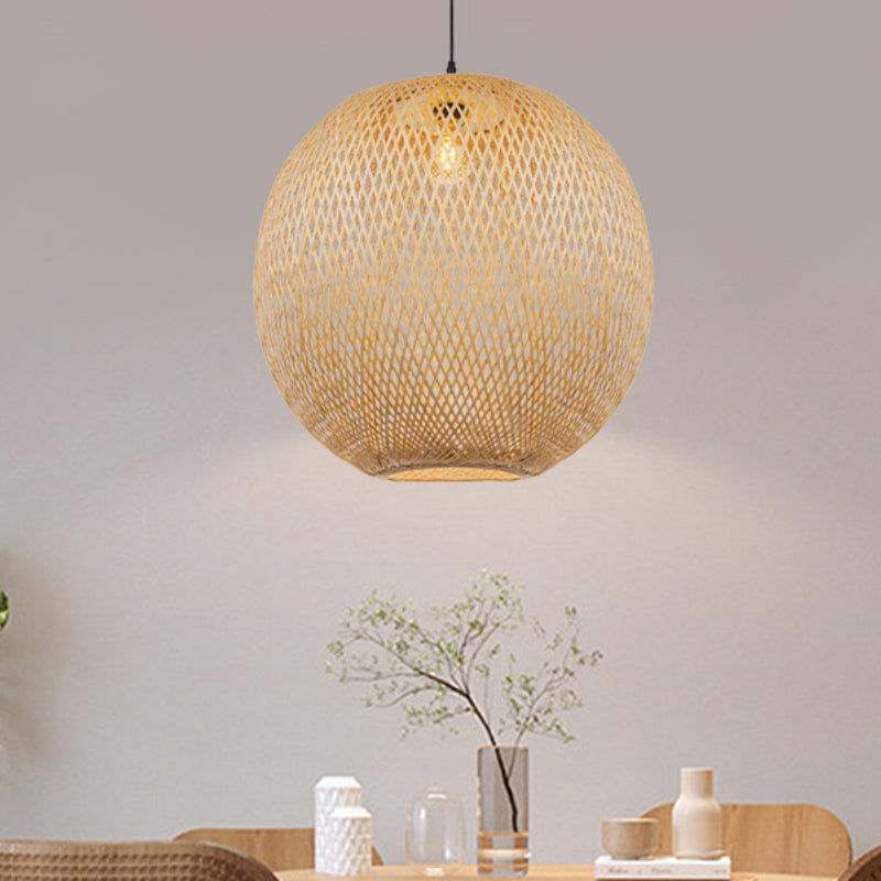 Natural Bamboo Hand-Woven Pendant Light