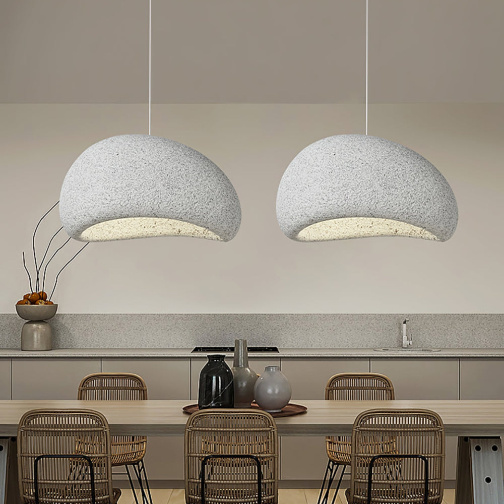 Resin Oval Pendant Lights Modern Wabi-Sabi Mushroom Organic Dome Lamp