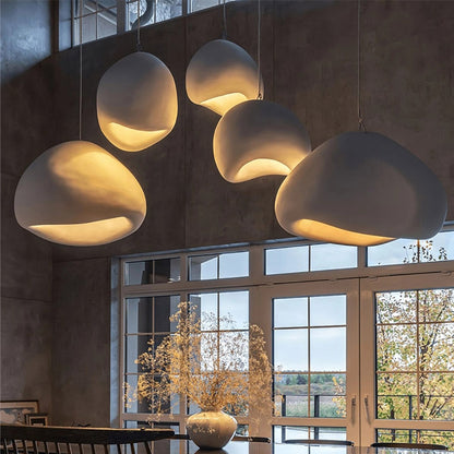 Resin Oval Pendant Lights Modern Wabi-Sabi Mushroom Organic Dome Lamp