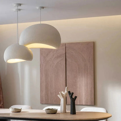 Resin Oval Pendant Lights Modern Wabi-Sabi Mushroom Organic Dome Lamp
