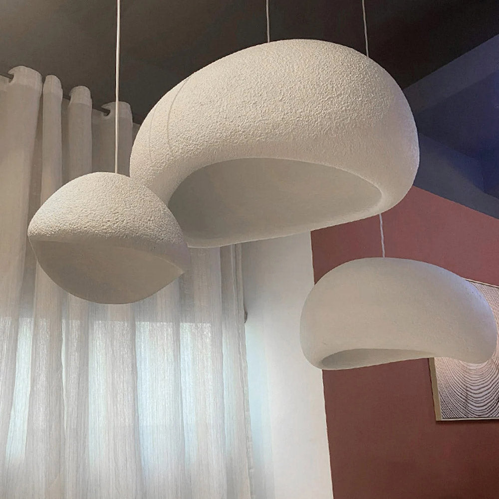 Resin Oval Pendant Lights Modern Wabi-Sabi Mushroom Organic Dome Lamp