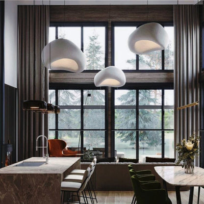 Resin Oval Pendant Lights Modern Wabi-Sabi Mushroom Organic Dome Lamp