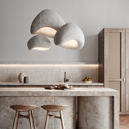 Resin Oval Pendant Lights Modern Wabi-Sabi Mushroom Organic Dome Lamp