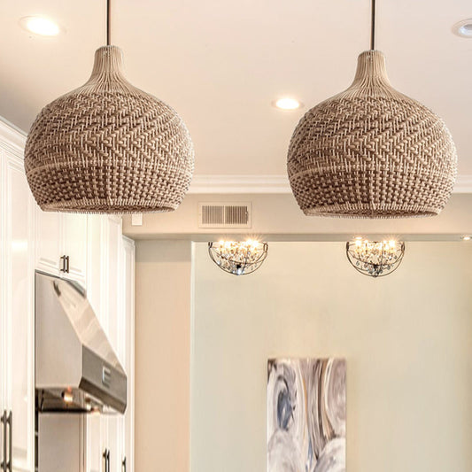 Rattan Pendant Light Interior Design-[Modern pendant lighting for bedroom and living space]-Demolights UK