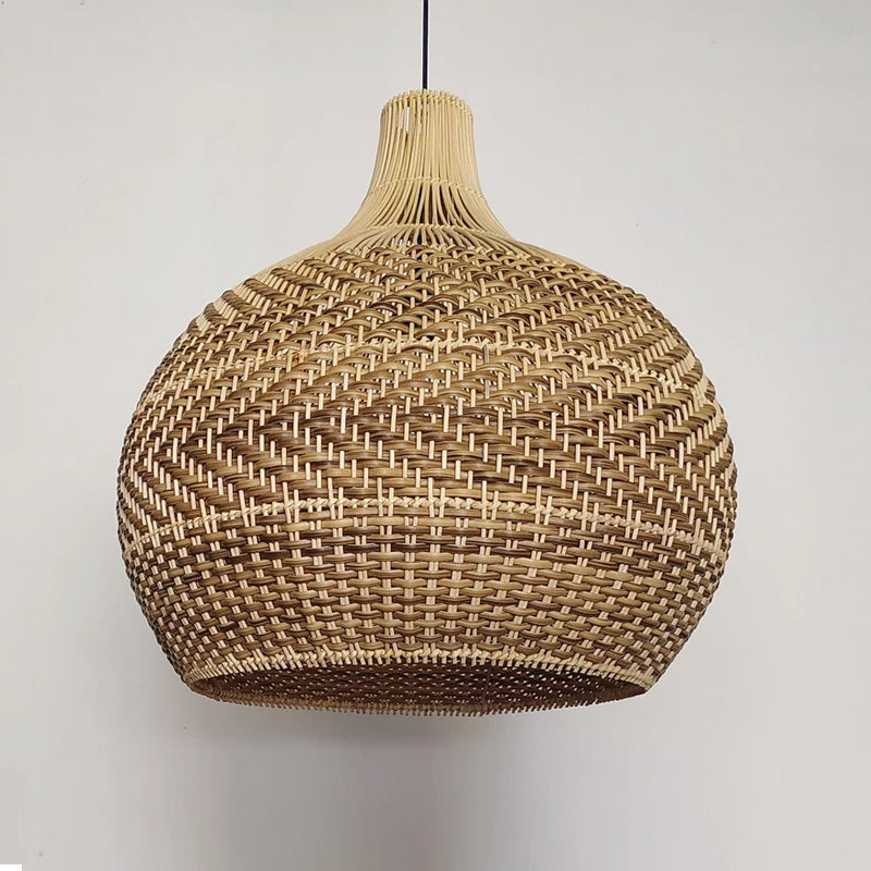 Demolights Rustic Rattan Pendant Light Ceiling Lamp shade for living ...