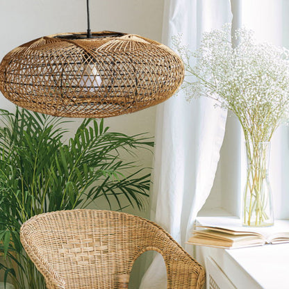 Hand Woven Pendant Light Rattan Lantern Lampshade