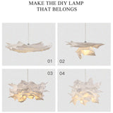 Load image into Gallery viewer, Fabric White Cloud Pendant Lights Creative Origami Chandelier