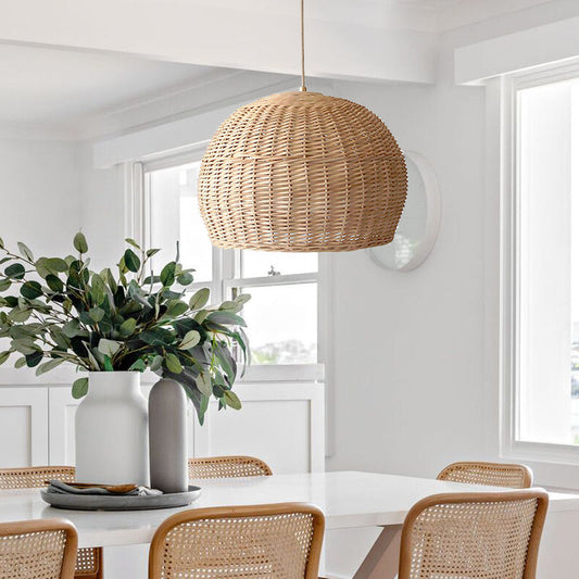 Wicker Farmhouse Woven Pendant Light-[Modern pendant lighting for bedroom and living space]-Demolights UK