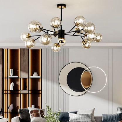Postmodern Metal Ceiling Light Sputnik Shape Multi-light Pendant
