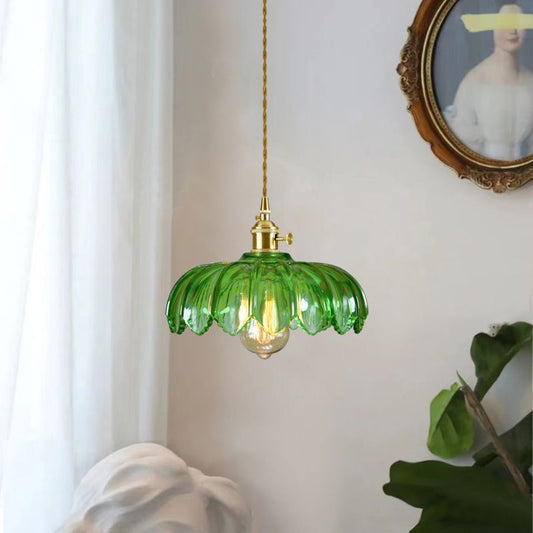 Brass & Glass Dome Ceiling Lighting-[Modern pendant lighting for bedroom and living space]-Demolights UK