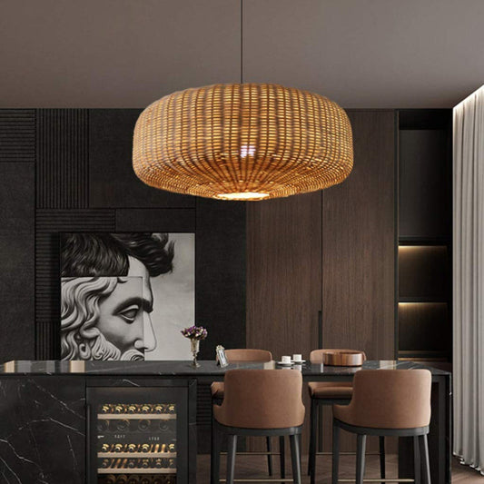 Woven Rattan Pendant Lighting-[Modern pendant lighting for bedroom and living space]-Demolights UK