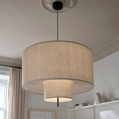 Modern Fabric Shade Pendant Lights Cylinder Shape