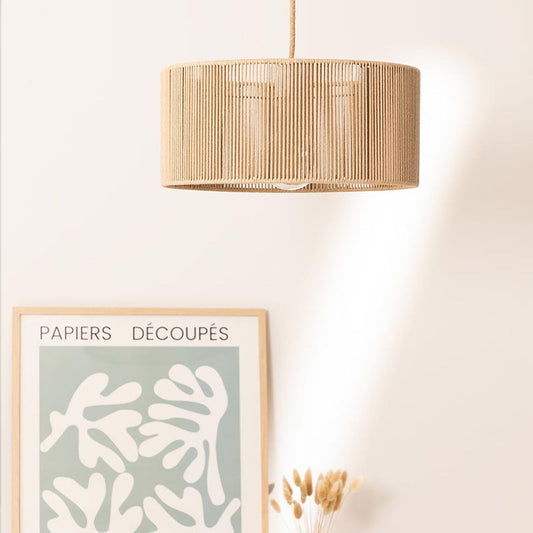 Boho Handmade Rope Woven Pendant Light-[Modern pendant lighting for bedroom and living space]-Demolights UK