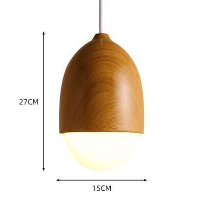 Wooden 1 Light Nut Shaped Pendant Light