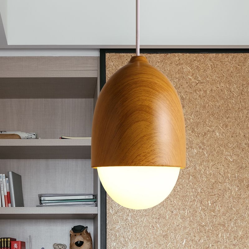 Wooden 1 Light Nut Shaped Pendant Light