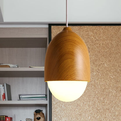 Wooden 1 Light Nut Shaped Pendant Light