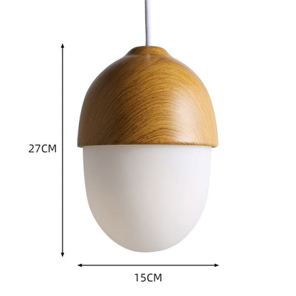Wooden 1 Light Nut Shaped Pendant Light