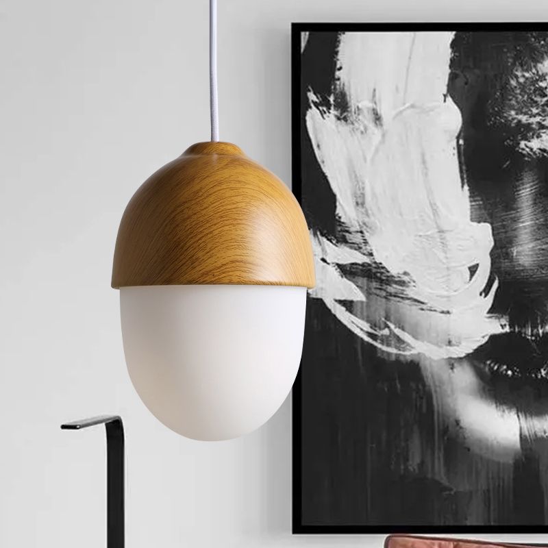 Wooden 1 Light Nut Shaped Pendant Light