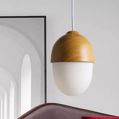 Wooden 1 Light Nut Shaped Pendant Light