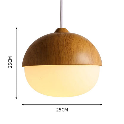 Wooden 1 Light Nut Shaped Pendant Light