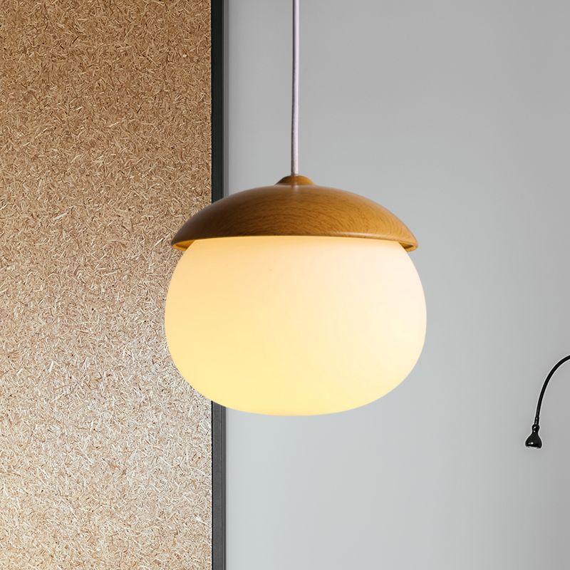 Wooden 1 Light Nut Shaped Pendant Light