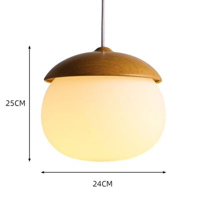 Wooden 1 Light Nut Shaped Pendant Light
